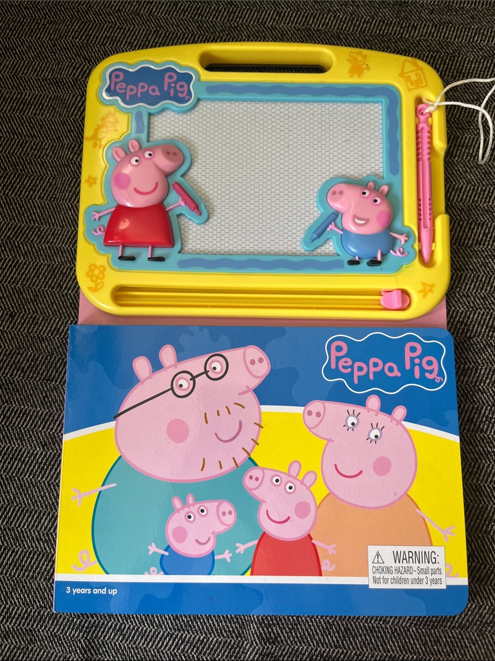 2/$10 Peppa Pig Yellow Magnetic Drawing Board with Pink Stylus
